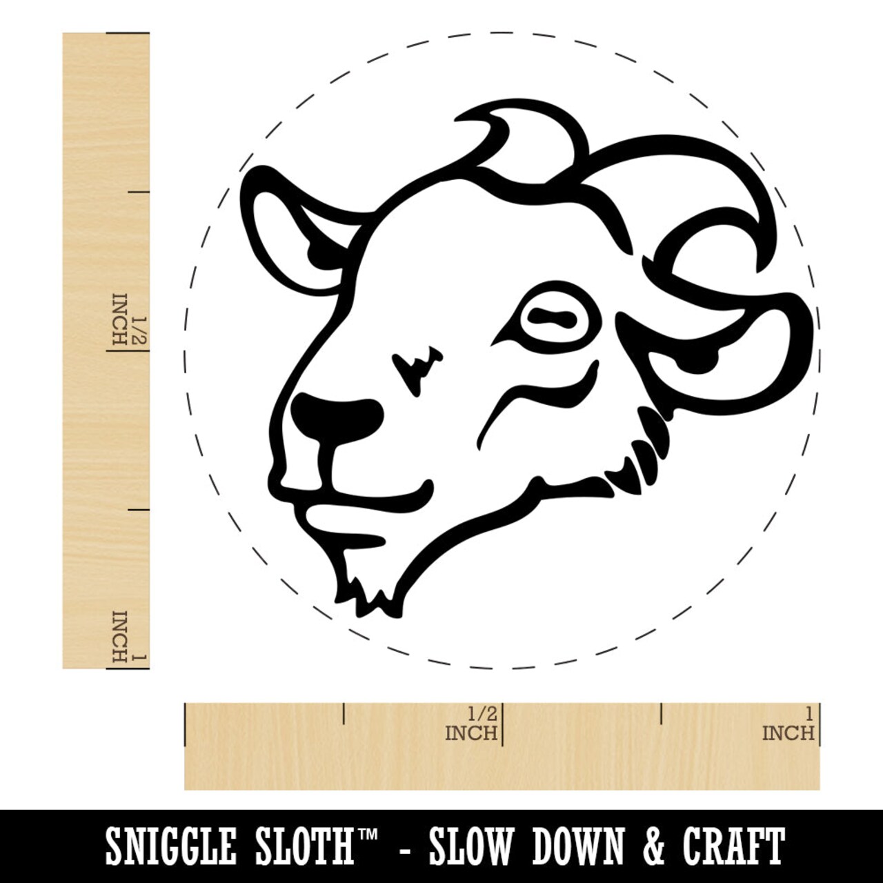 Goat Head Self-Inking Rubber Stamp for Stamping Crafting Planners
